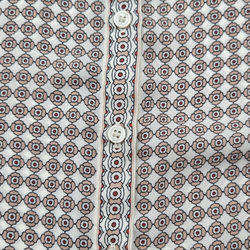 Max Studio London Womens 1X Geometric Floral Medallion Button Up Blouse Casual - Picture 7 of 9